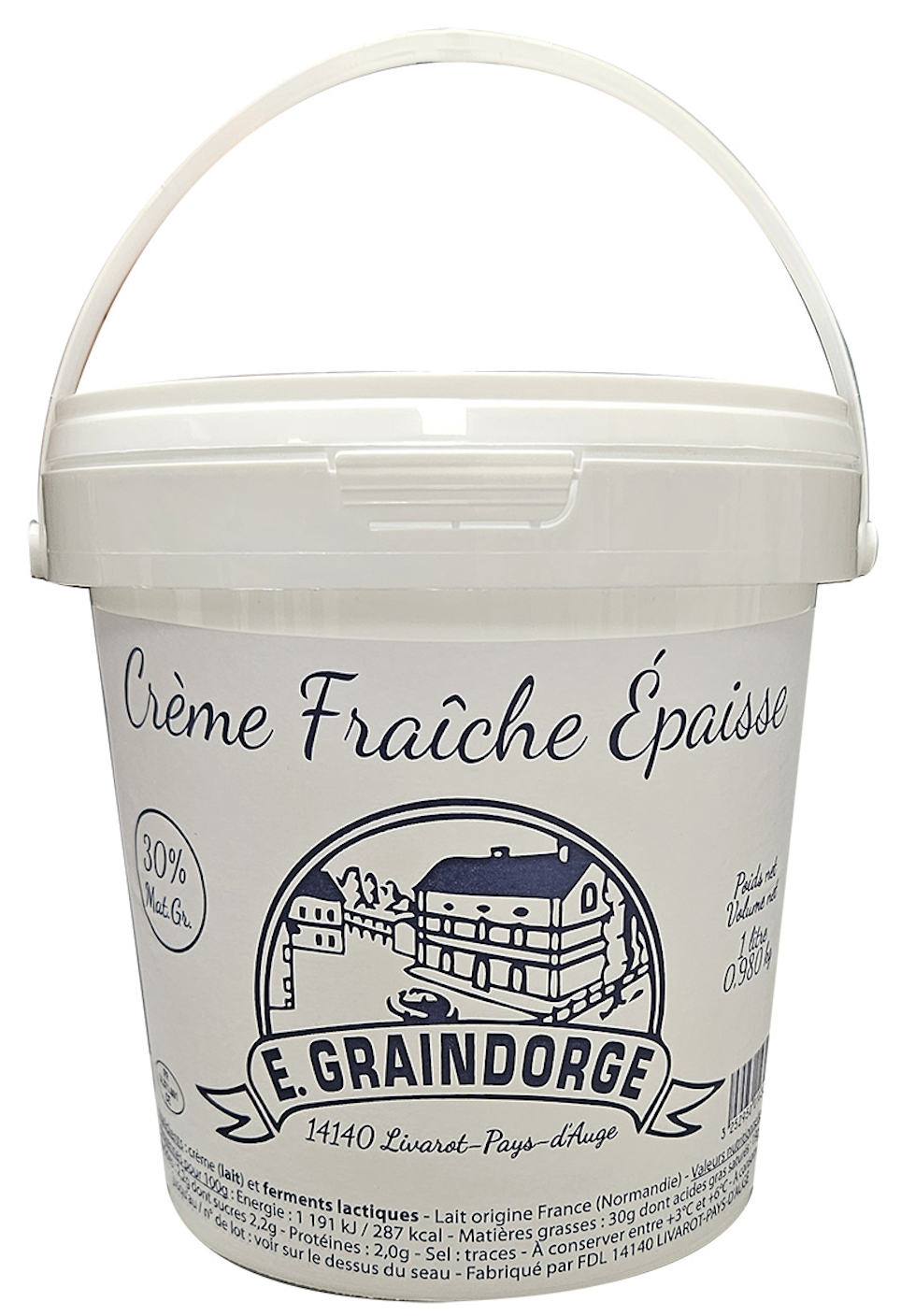 Crème Fraiche Epaisse 30% MG Seau Normandie -1Kg